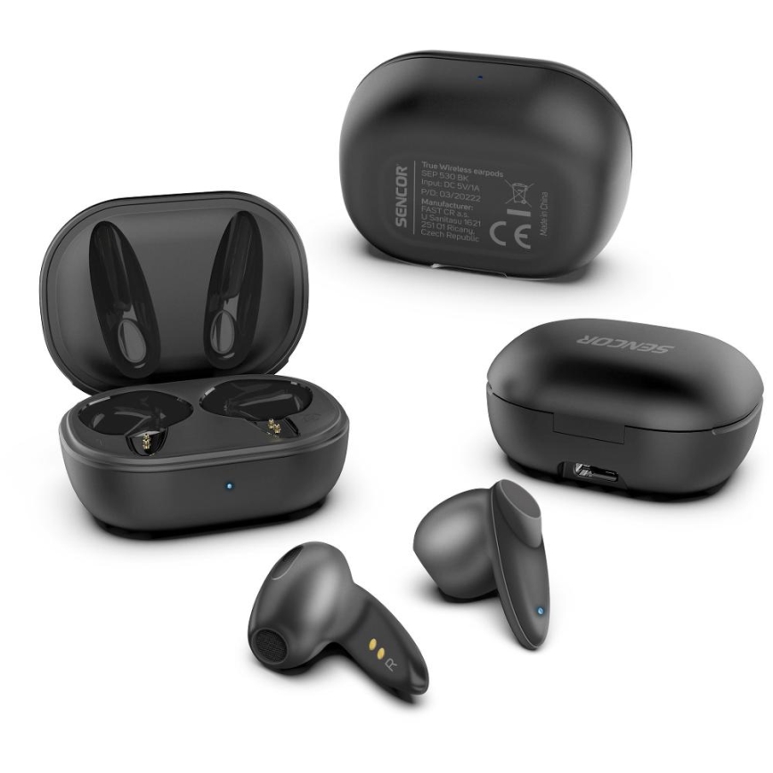 Sencor - Draadloos earphones IPX4 zwart