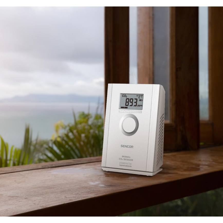Sencor - Draadloze CO2-sensor 5V/3xAA 2000 mAh