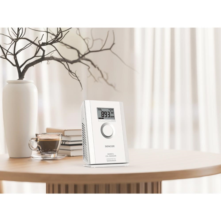 Sencor - Draadloze CO2-sensor 5V/3xAA 2000 mAh