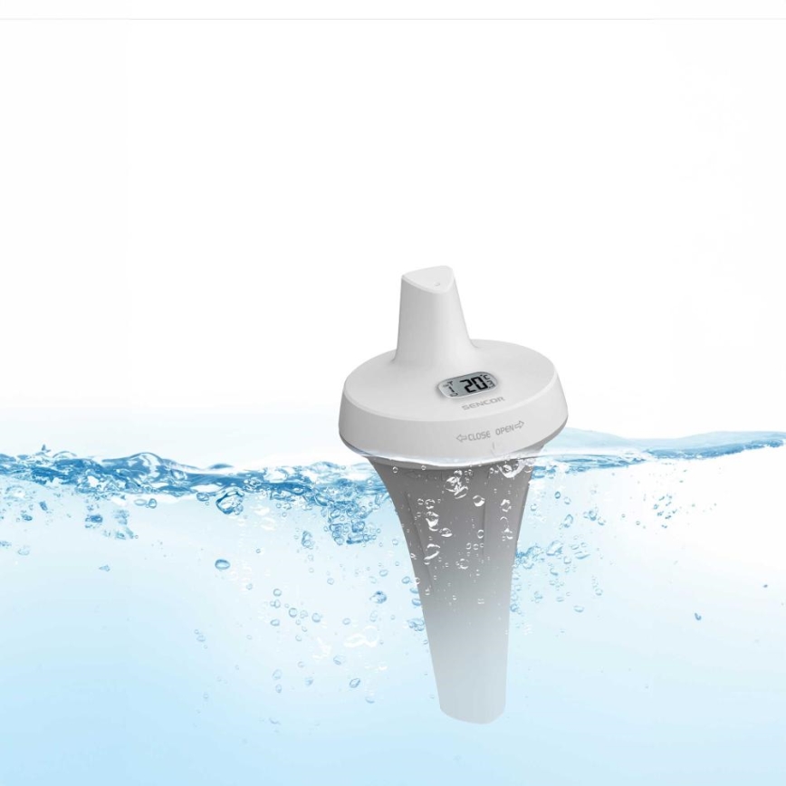 Sencor - Draadloze drijvende zwembadsensor 2xAA IPX7