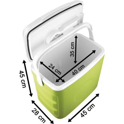 Sencor - Draagbare autokoelkast 30 l 55W/5V/12V/230V groen/wit