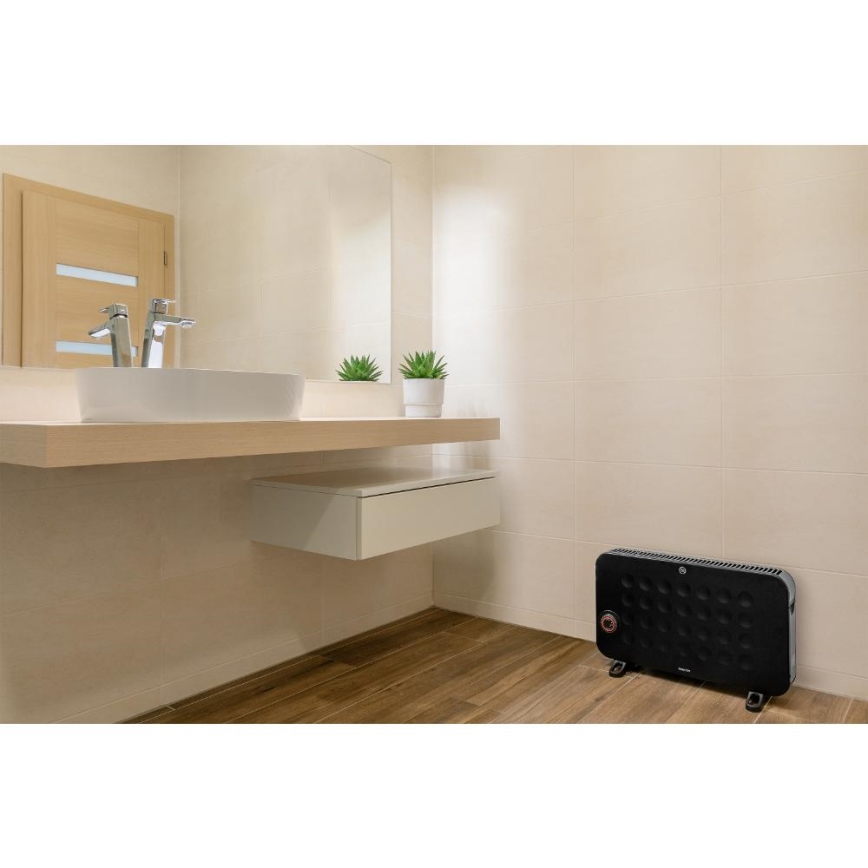 Sencor - Elektrische convectorkachel 750/1250/2000W/230V thermostaat IP24 zwart