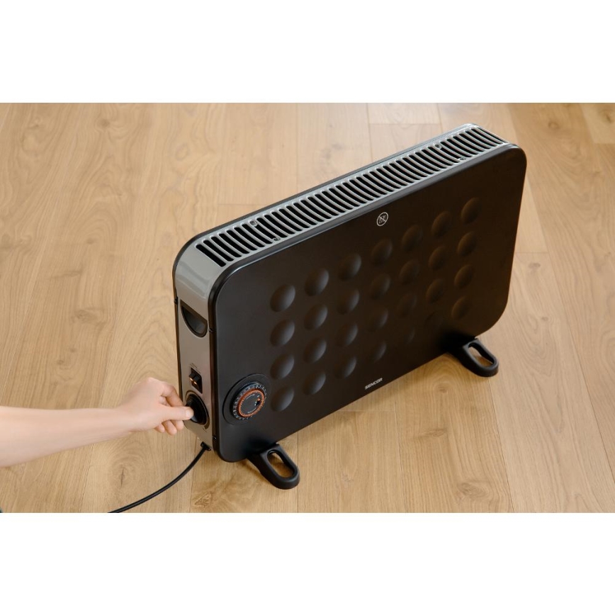 Sencor - Elektrische convectorkachel 750/1250/2000W/230V thermostaat IP24 zwart