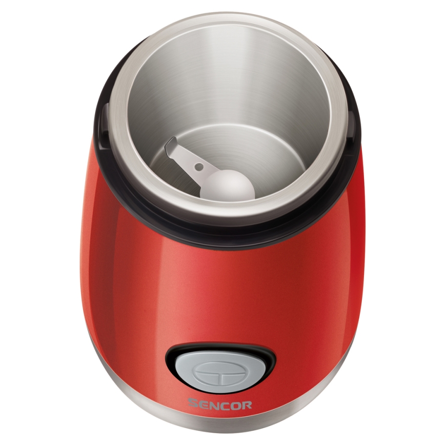 Sencor - Elektrische koffiebonenmolen 60 g 150W/230V rood/mat chroom