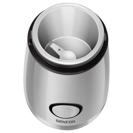 Sencor - Elektrische koffiebonenmolen 60 g 150W/230V wit/mat chroom