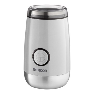 Sencor - Elektrische koffiebonenmolen 60 g 150W/230V wit/mat chroom