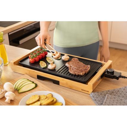 Sencor - Elektrische Tafel Grill 1800W/230V bamboe