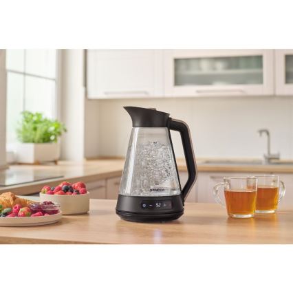 Sencor - Elektrische waterkoker met temperatuurregeling 1,5 l 2150 W/230 V zwart/roségoud