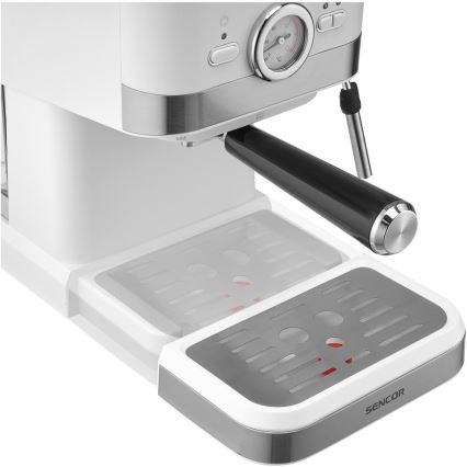 Sencor - Espressomachine met hendel 1050W/230V wit/mat chroom