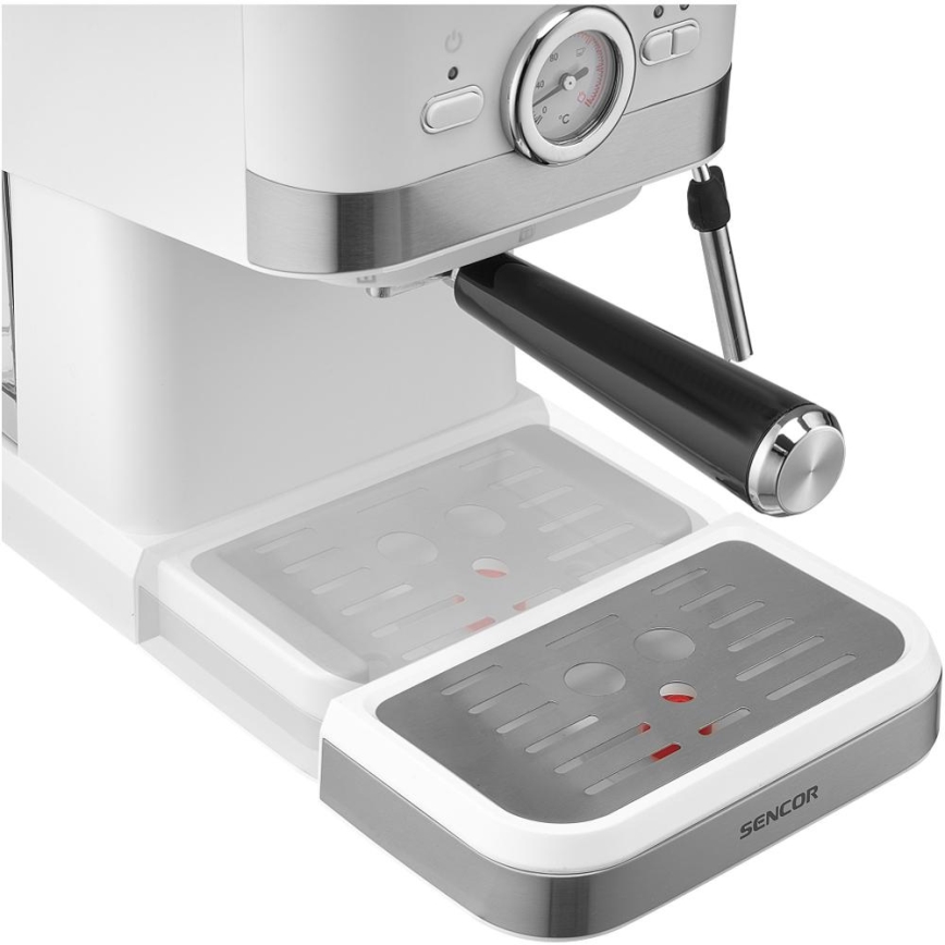 Sencor - Espressomachine met hendel 1050W/230V wit/mat chroom
