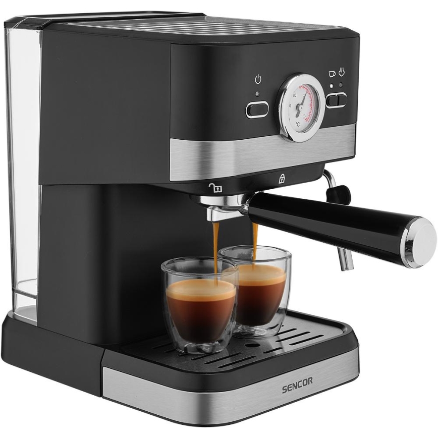 Sencor - Espressomachine met hendel 1050W/230V zwart/mat chroom