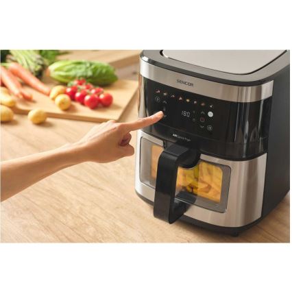 Sencor - Heteluchtfriteuse 9 l 1700W/230V zwart/mat chroom