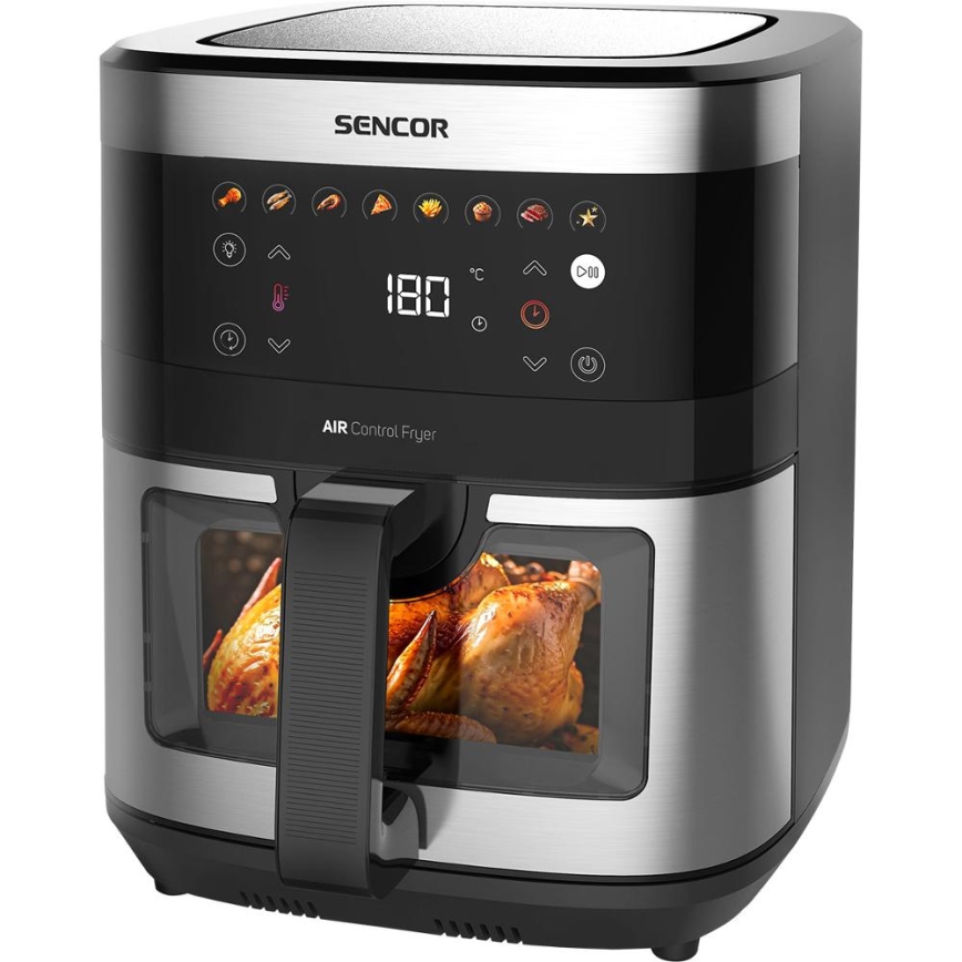 Sencor - Heteluchtfriteuse 9 l 1700W/230V zwart/mat chroom
