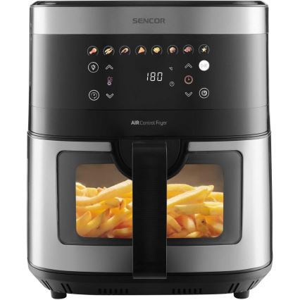 Sencor - Heteluchtfriteuse 9 l 1700W/230V zwart/mat chroom