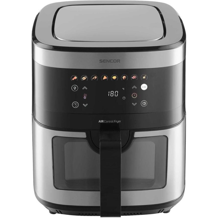 Sencor - Heteluchtfriteuse 9 l 1700W/230V zwart/mat chroom