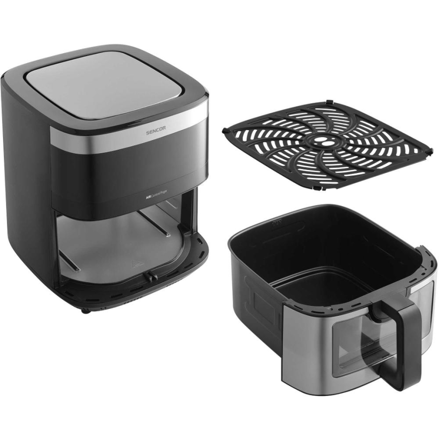 Sencor - Heteluchtfriteuse 9 l 1700W/230V zwart/mat chroom