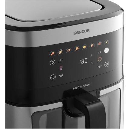 Sencor - Heteluchtfriteuse 9 l 1700W/230V zwart/mat chroom
