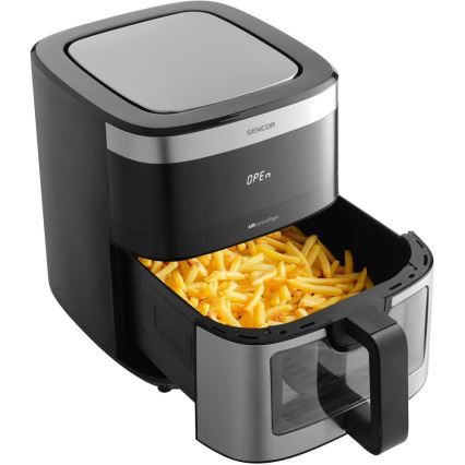 Sencor - Heteluchtfriteuse 9 l 1700W/230V zwart/mat chroom