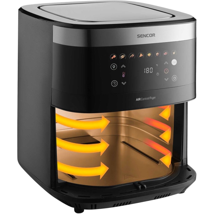 Sencor - Heteluchtfriteuse 9 l 1700W/230V zwart/mat chroom