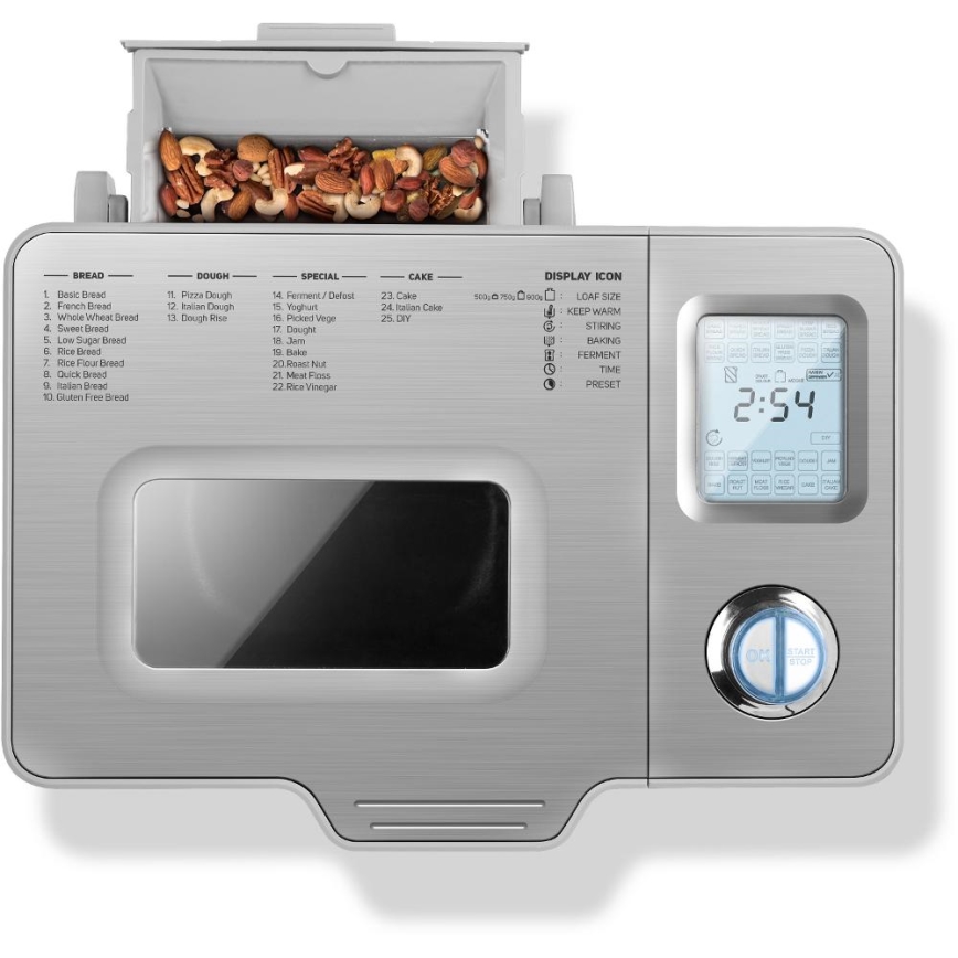 Sencor - Huishoudelijke broodbakmachine 550W/230V mat chroom