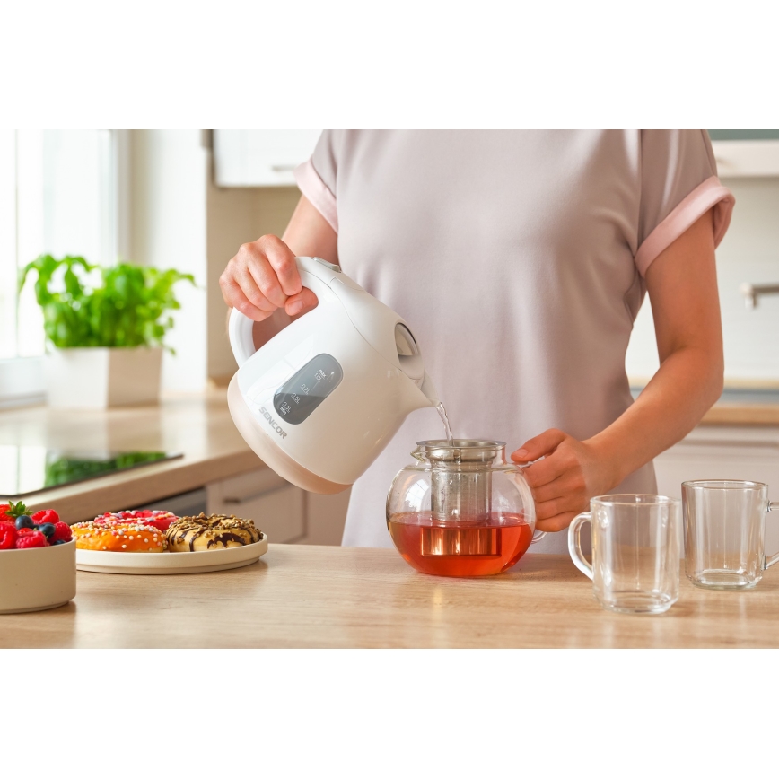 Sencor - Ketel 1 l 1100W/230V wit/roze