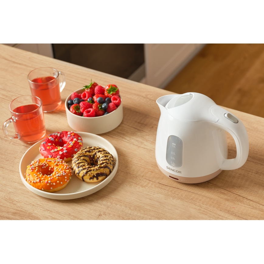 Sencor - Ketel 1 l 1100W/230V wit/roze