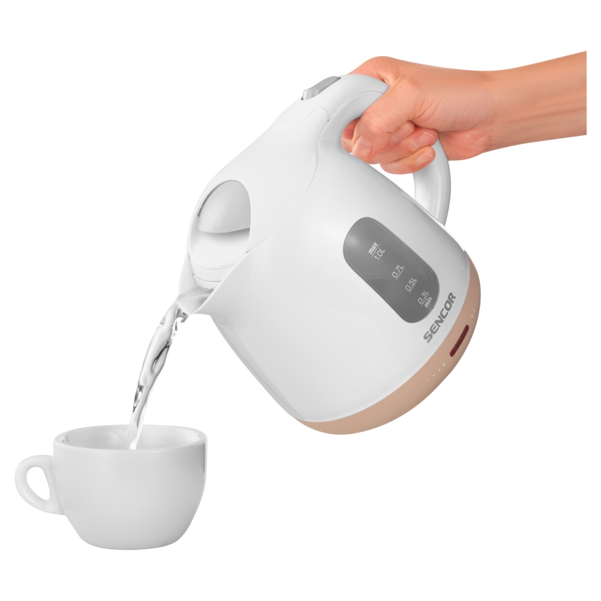 Sencor - Ketel 1 l 1100W/230V wit/roze