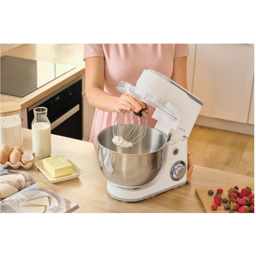 Sencor - Keukenmachine met roestvrijstalen kom 1300W/230V wit