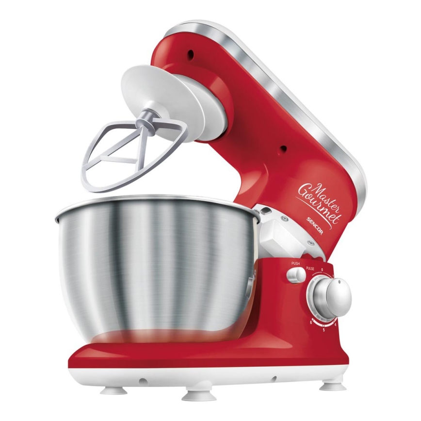 Sencor - Keukenmachine met roestvrijstalen kom 600W/230V rood