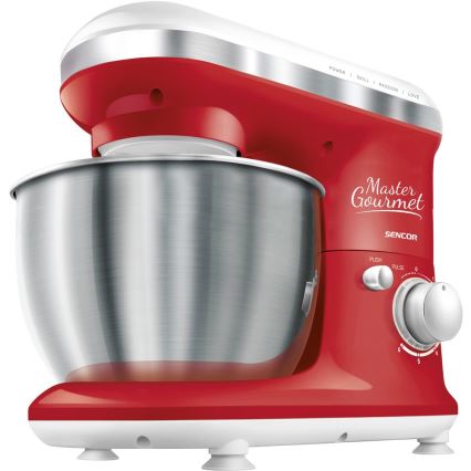Sencor - Keukenmachine met roestvrijstalen kom 600W/230V rood