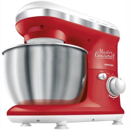 Sencor - Keukenmachine met roestvrijstalen kom 600W/230V rood