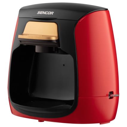 Sencor - Koffiezetapparaat met twee mokken 500W/230V rood/zwart