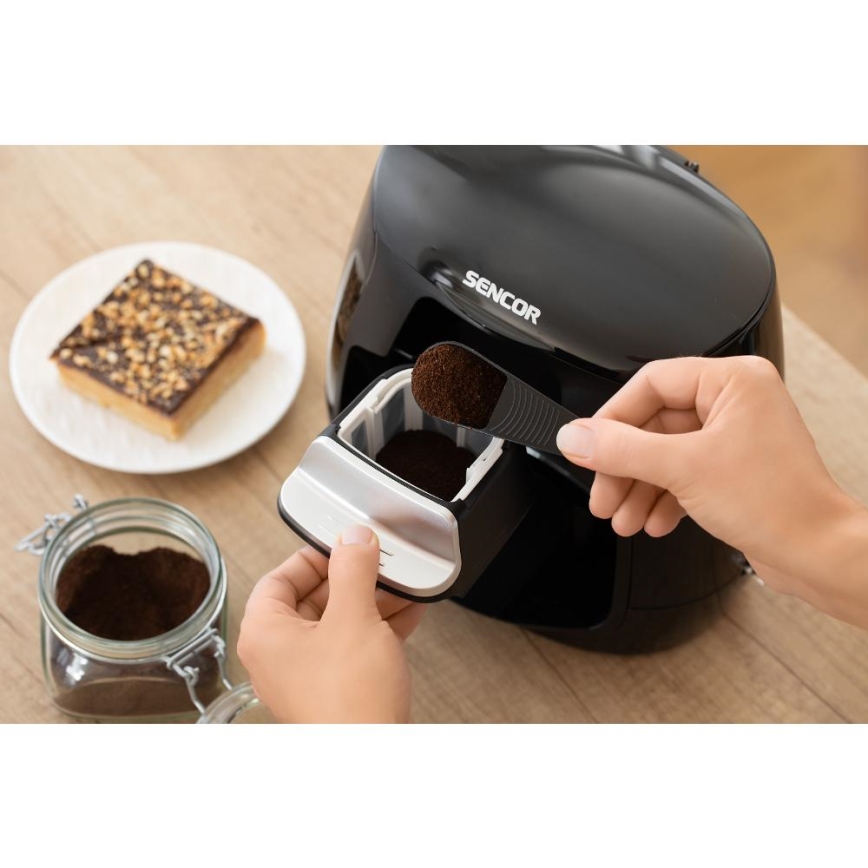 Sencor - Koffiezetapparaat met twee mokken 500W/230V zwart