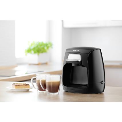 Sencor - Koffiezetapparaat met twee mokken 500W/230V zwart