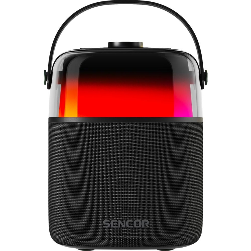 Sencor - LED RGB-luidspreker met draadloze microfoons 35W 8000 mAh + 2x 1800 mAh IPX5 zwart