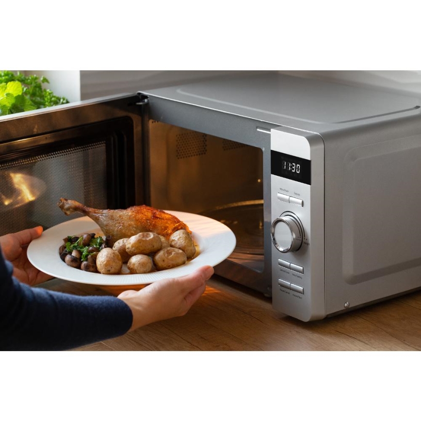 Sencor - Magnetron 800 W/230 V, 17 l, zilverkleurig