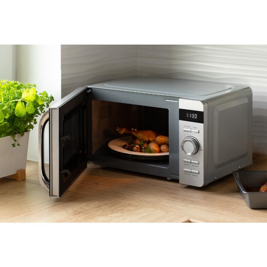 Sencor - Magnetron 800 W/230 V, 17 l, zilverkleurig