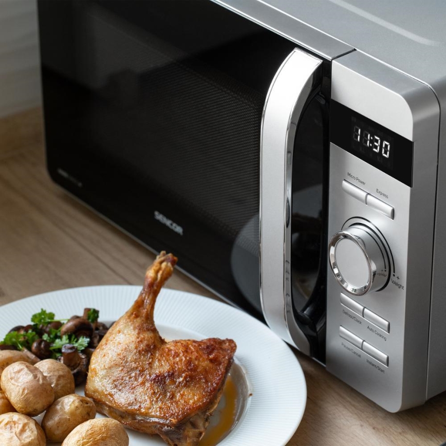 Sencor - Magnetron 800 W/230 V, 17 l, zilverkleurig