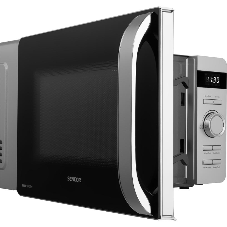Sencor - Magnetron 800 W/230 V, 17 l, zilverkleurig
