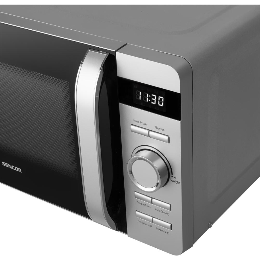 Sencor - Magnetron 800 W/230 V, 17 l, zilverkleurig