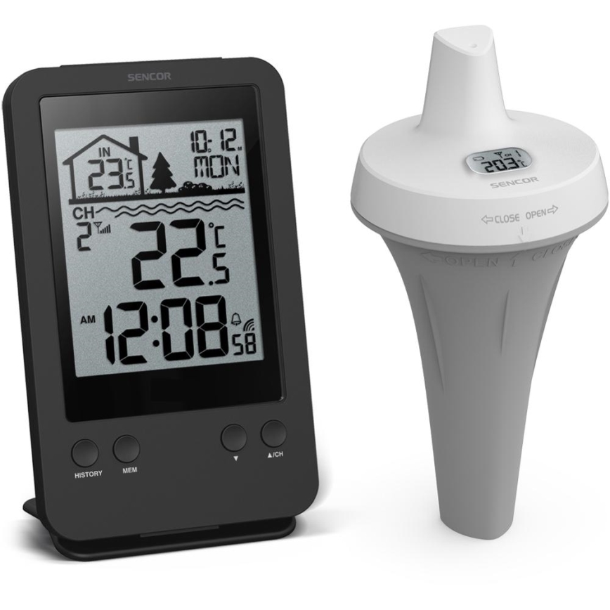 Sencor - Meetstation met draadloze drijfsensor voor zwembad 2xAA + 2xAA IPX7