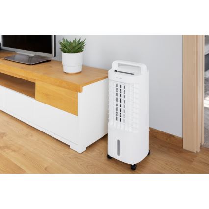 Sencor - Mobiele luchtkoeler met LED-display 3-in-1 45W/230V wit + afstandsbediening