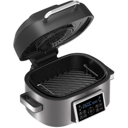 Sencor - Multifunctionele heteluchtfriteuse en grill 1660W/230V 6 l mat chroom/zwart