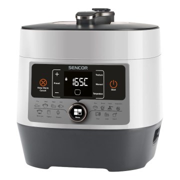 Sencor - Multifunctionele elektrische snelkookpan 5,5 l 1000W/230V wit/zwart