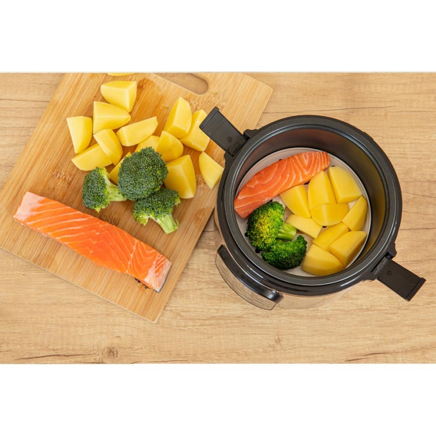 Sencor - Multifunctionele rijstkoker 350 W/230 V 0,6 l RVS/zwart