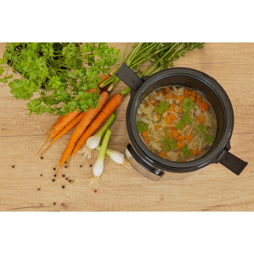 Sencor - Multifunctionele rijstkoker 350 W/230 V 0,6 l RVS/zwart