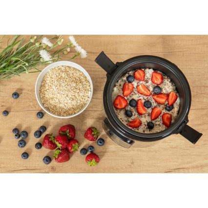 Sencor - Multifunctionele rijstkoker 350 W/230 V 0,6 l RVS/zwart