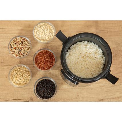 Sencor - Multifunctionele rijstkoker 350 W/230 V 0,6 l RVS/zwart