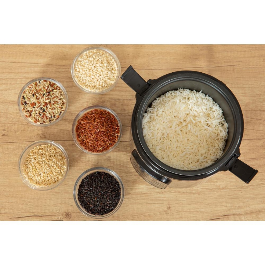 Sencor - Multifunctionele rijstkoker 350 W/230 V 0,6 l RVS/zwart