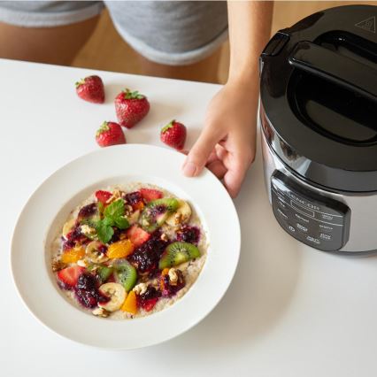 Sencor - Multifunctionele rijstkoker 350 W/230 V 0,6 l RVS/zwart